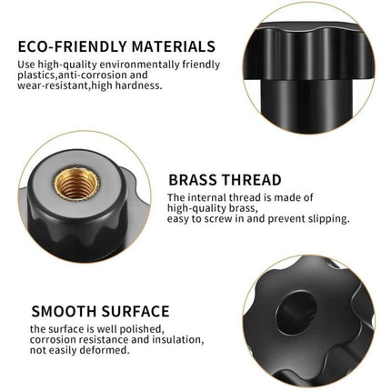 14 pcs M8 Knurled Thread Clamping Knob, Star Knobs Handle Internal Thread For Mechanical Devices, Instruments.