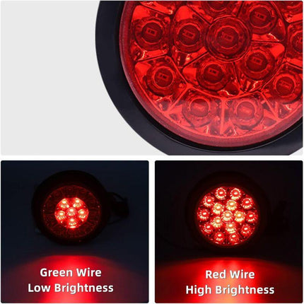 2 pcs Truck Tail Lights, 24V ROund Integrated High Brightness LED Tail Lights, Brake Lights For Trailer, Truck, Vans,.