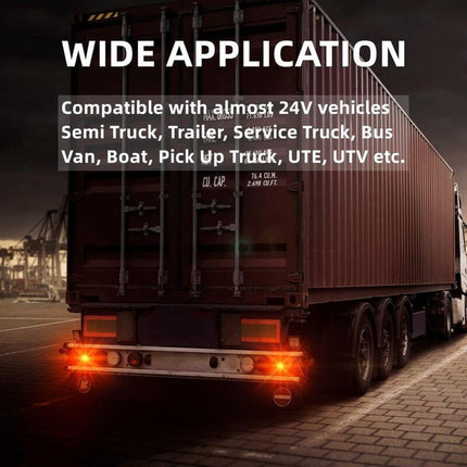 2 pcs Truck Tail Lights, 24V ROund Integrated High Brightness LED Tail Lights, Brake Lights For Trailer, Truck, Vans,.