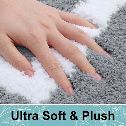 Non-Slip Bath Mat, Soft Microfiber Bathroom Mat, Absorbent High Pile Bath Mat, Machine Washableable - 40 X 60 Cm - Grey.