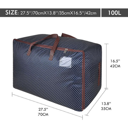 100L Garment Bags, Thick Oversized Organizer Storage Bag, Travel Bag (Blue).