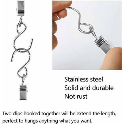 25 pcs Metal Curtain Hooks Hanging Clips For Curtain Party String Lights Outdoor Activity Wire Home Decoration.