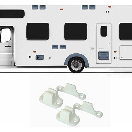 2X T-Shaped Door Retainer Kit Stop Retaining Plastic Hook Holder Compatible Door Latch Bracket For Rv Trailer Camper.