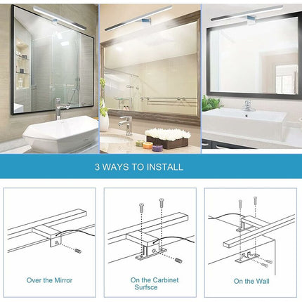 Bathroom Mirror Light 30Cm LED 6W 230 Volt Bathroom Mirror Light 6000K Full Aluminum 3In1 Bathroom Mirror Light.
