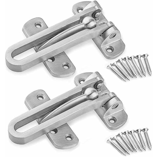 2Pack Security Door Lock Steel Window Guard Lock Entry Door Without Chain Lock Latch For Window Door.