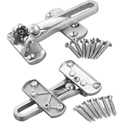 2Pack Security Door Lock Steel Window Guard Lock Entry Door Without Chain Lock Latch For Window Door.