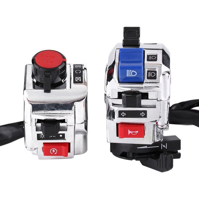 Motorcycle Handlebar Switch,7/8Inch Left And Right Control Switch Headlight Turn Signal Horn High Low Beam Kill.