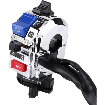 Motorcycle Handlebar Switch,7/8Inch Left And Right Control Switch Headlight Turn Signal Horn High Low Beam Kill.