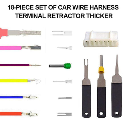 Terminal Extractor - 18 pcs Terminal Removal Tool Kit - High Hardness - No Rust - No Deformation - Car Electrical.