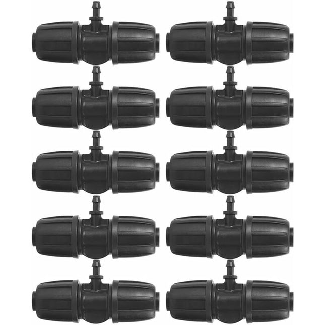 16Mm To 4/7 Garden Lock Barbed Tee Connectors, 10 pcs/Set Connectors For Pe Hose Garden Irrigation System.