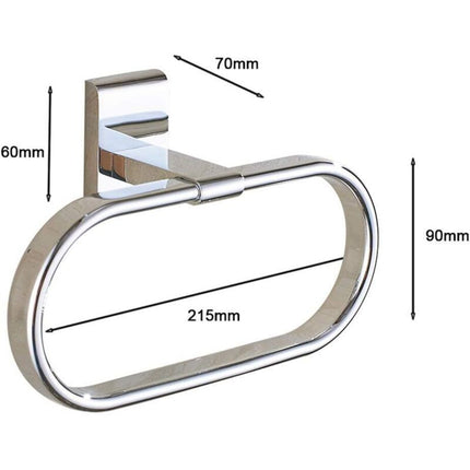 Oval Towel Ring Solid Brass Polished Chrome Elegant Wall Mount-Sunny.