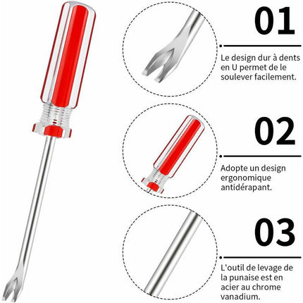 Fingertoys Nail Puller Kit 3Mm U-Shaped Nail Puller Tack Lifter Nail Puller For Rivet Nail Removal.