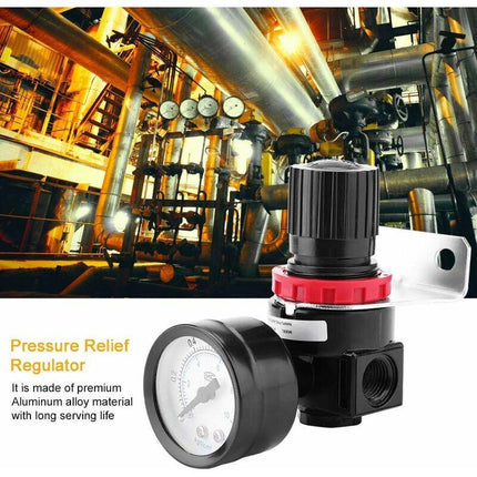 1 pcs Air Pressure Regulator Ar2000 G1/4 Pneumatic Control Compressor With Gauge.