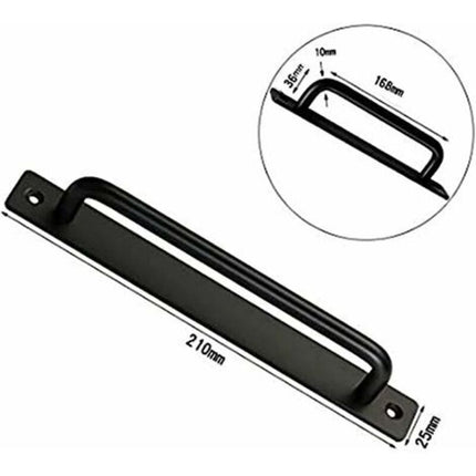 2 pcs Heavy Duty Barn Door Handle, Steel Sliding Door Pull Handle, Black Cast Iron Door Handle, Interior Exterior Door.