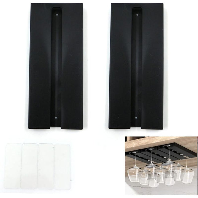 Hanging Wine Glass Holder - No Drilling Required, Large Capacity, Hanging Stemware Rack, For Bar Kitchen, 25.3 11 2Cm.