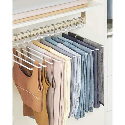 20 Pack Metal Trouser Hangers, Open End Hanger, Non-Slip Coating, Space Saving, 35Cm Length, White.