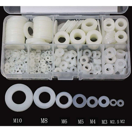 Nylon Washer Plastic Spacer M2.5 M3 M4 M5 M6 M8 M10 Flat Washer ROund 520 pcs.