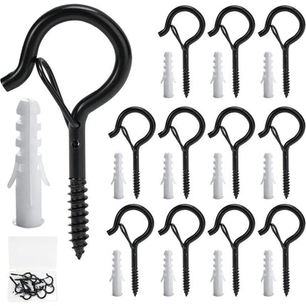 12 Pack Screw Hooks, Screw-In Wall Hooks, Outdoor Screw-In Hooks, Outdoor Garland Hanger, Gutter Hook For Hanging.