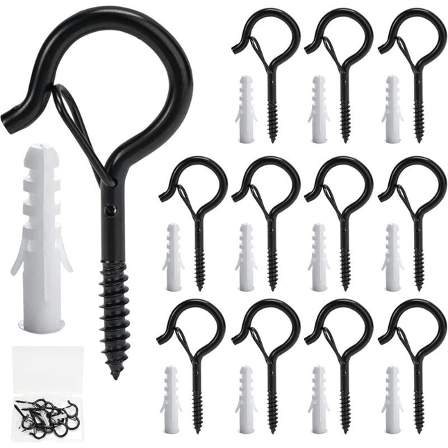 12 Pack Screw Hooks, Screw-In Wall Hooks, Outdoor Screw-In Hooks, Outdoor Garland Hanger, Gutter Hook For Hanging.