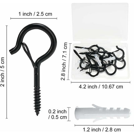 12 Pack Screw Hooks, Screw-In Wall Hooks, Outdoor Screw-In Hooks, Outdoor Garland Hanger, Gutter Hook For Hanging.