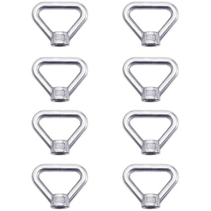 Lifting Eye Nut 8 pcs M8 Ring Nut Screw Nut Silver 304 Stainless Steel Triangle Ring Nut Lifting Ring Eye Nut Fastener.