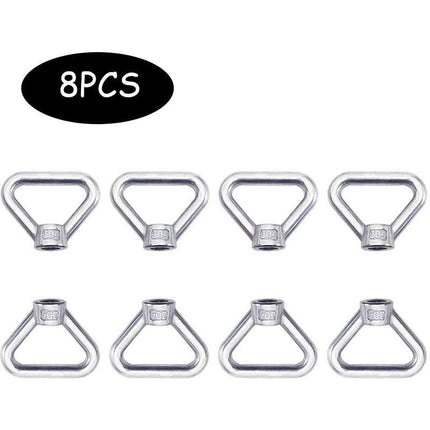 Lifting Eye Nut 8 pcs M8 Ring Nut Screw Nut Silver 304 Stainless Steel Triangle Ring Nut Lifting Ring Eye Nut Fastener.