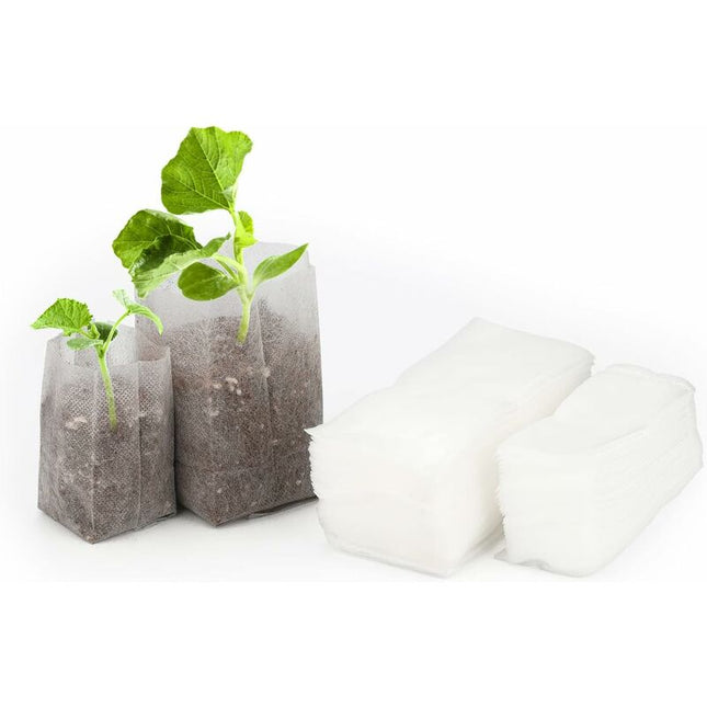200 pcs Biodegradable Non-Woven Fabric Plant Grow Bags Seedling Grow Bags (14 X 16Cm + 10 X 12Cm).