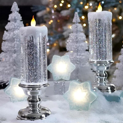 Flickering Flameless Candles Christmas LED Candles - Usb Rechargeable Color Changing Christmas Candles, LED Water.