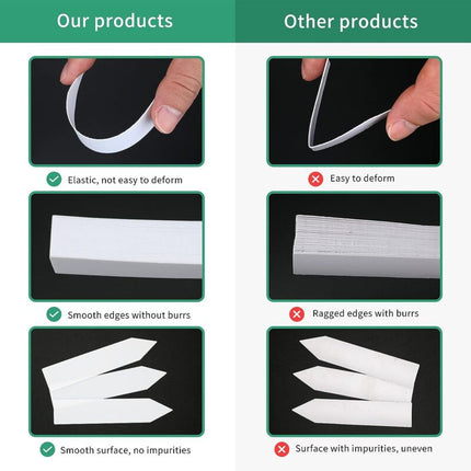 100 pcs Plastic Plant Label, White Plastic Garden Tag 10X2Cm.