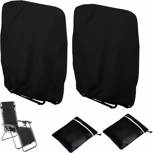 2 pcs Folding Sun Lounger Cover, Windproof Anti-Uv Waterproof Folding Garden Chair Covers, Garden Sun Lounger Cover,.