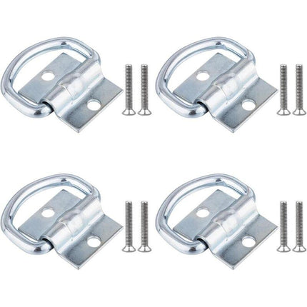 4 pcs Tie Down Rings, D-Ring Trailer Tarpaulin Tie Downs With Screws For Boats, Trucks, Vans And Homes.