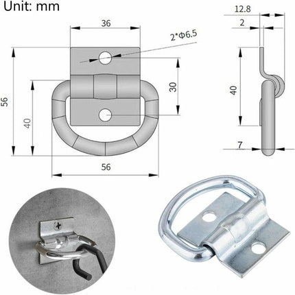 4 pcs Tie Down Rings, D-Ring Trailer Tarpaulin Tie Downs With Screws For Boats, Trucks, Vans And Homes.