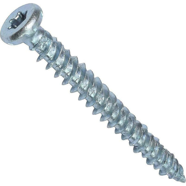Pack Of 100 Direct Anchor Screws For Concrete Ø7.5X62Mm Countersunk Head Conical - With Star Recess T30 - Direct Fixing.