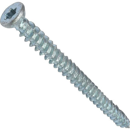 Pack Of 100 Direct Anchor Screws For Concrete Ø7.5X62Mm Countersunk Head Conical - With Star Recess T30 - Direct Fixing.