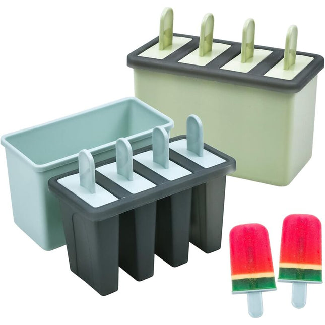8 Cell Ice Cream Mold With Stick, Ice Lolly Molds, Reusable Popsicle Molds, Ice Pop Mold For Kids And Adults, Bpa Free,.