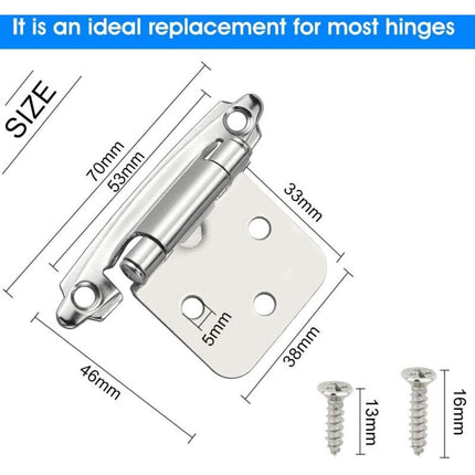 6 pcs Door Hinge Self Closing Hinge Cold ROlled Steel Material Spring Hinge With DAmper For Door Closet Shoe Cabinet.