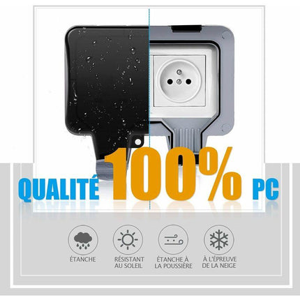 Waterproof Socket Double Outdoor Electrical Socket Ip66 Waterproof Wall Socket 16A.