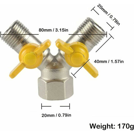 1/2" Switch Valve, Y-Shaped Three-Way Valve With Shut-Off Valve, Shower Head, Shower Arm, Washing Machine Spout.