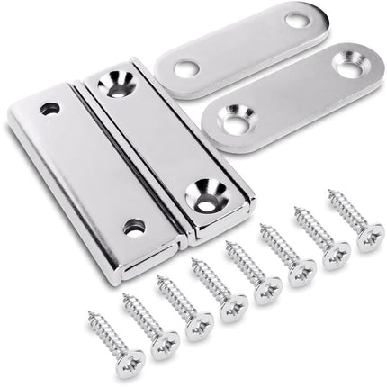 2 pcs Rectangular Neodymium Magnets With Hole 40X13.8X5Mm, 15Kg Force + 2 Steel Washers + 8 Screws Included.