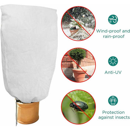 2 Pieces Plant Winter Protection Bags Winter Protection For Potted Plants, White, Solid, 100 X 80 Cm.