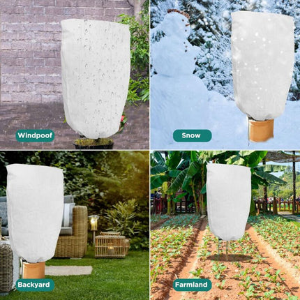 2 Pieces Plant Winter Protection Bags Winter Protection For Potted Plants, White, Solid, 100 X 80 Cm.