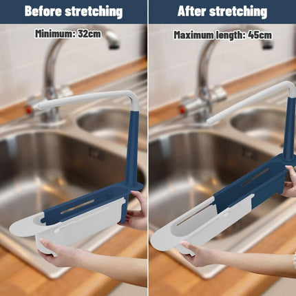 Sink Rack, Kitchen Sink Sponge Holder Telescopic Sink Storage Rack Freely Large Capacity Pp Expandable Sink Organizer.