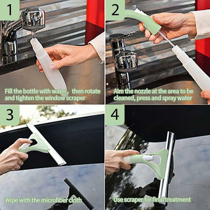 Green Car Window Cleaning Squeegee For Interior And Exterior.