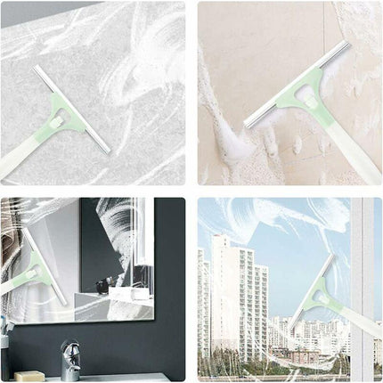 Green Car Window Cleaning Squeegee For Interior And Exterior.
