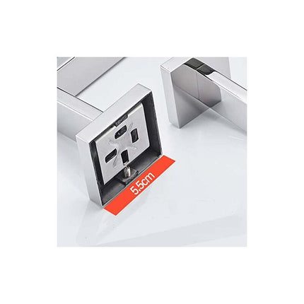 Bathroom Wall Mounted Towel Rack, Double Towel Bar, Chrome Mirror Polished, 60Cm.