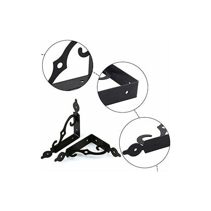 4 pcs Triangle Shelf Brackets Black Shelf Bracket Iron Wall Shelf Bracket Heavy Duty Shelf Brackets Wall Shelf Bracket,.