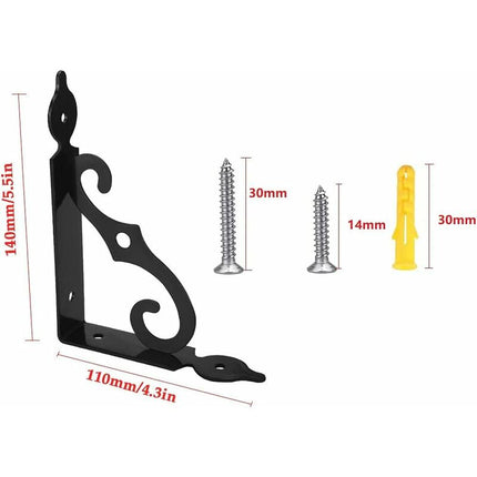 4 pcs Triangle Shelf Brackets Black Shelf Bracket Iron Wall Shelf Bracket Heavy Duty Shelf Brackets Wall Shelf Bracket,.