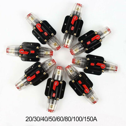 Car Circuit Breaker 12V - 24V Dc Car Protection With Manual Reset Switch Fuse 100A.