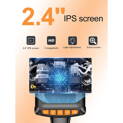 Endoscope Camera, 1080P Hd Endoscope, 2.4 Inch Ips Screen Pipe Inspection Camera, Ip67 Waterproof Camera, 5M Semi-Rigid.