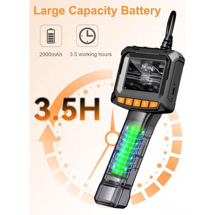 Endoscope Camera, 1080P Hd Endoscope, 2.4 Inch Ips Screen Pipe Inspection Camera, Ip67 Waterproof Camera, 5M Semi-Rigid.